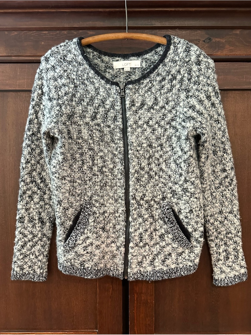 Loft • wool blend zippered cardigan • women’s • light jacket